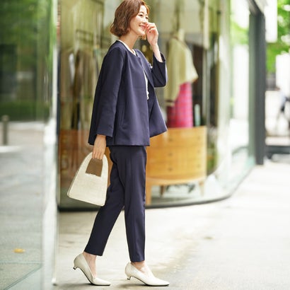 ジーラ GeeRA 【3点セット】フレアーラインジャケットセットアップスーツ （ネイビー）