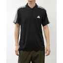 アディダス adidas メンズ 半袖機能ポロシャツ トレイン エッセンシャルズ ピケ スリーストライプス トレーニング ポロシャツ IB8107 (ブラック/ホワイト)(4)