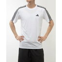アディダス adidas メンズ 半袖機能Tシャツ トレイン エッセンシャルズ スリーストライプス トレーニング半袖Tシャツ IB8151 (ホワイト/ブラック)