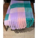 アルゴトウキョウ ARGO TOKYO Big Fringe Check Muffler 26004 ビッグフリンジチェックマフラー (グリーン&パープル)(4)