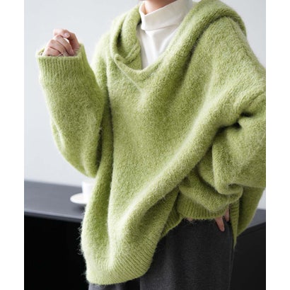 アルゴトウキョウ ARGO TOKYO Wool Blend Hoodie Knit Pullover 25071 フードニットプルオーバー （グリーン）