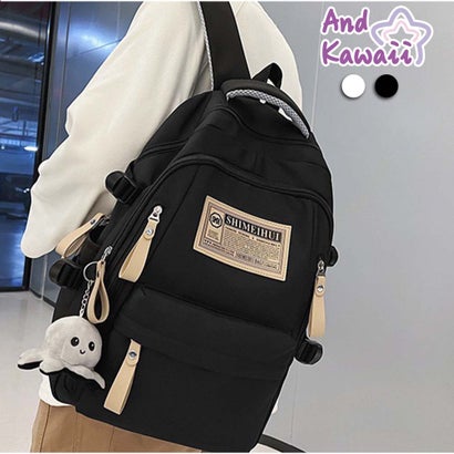 アンドカワイイ And Kawaii バックパック 大容量 A4 カジュアル ランドセルト 韓国 (ブラック) アンドカワイイ And Kawaii バックパック 大容量 A4 カジュアル ランドセルト 韓国 (ブラック)