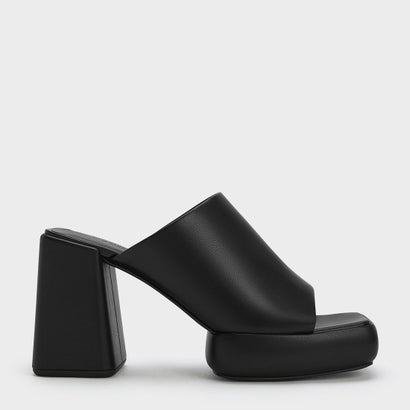 Lucile ルシル ブロックヒールプラットフォームミュール （Black）