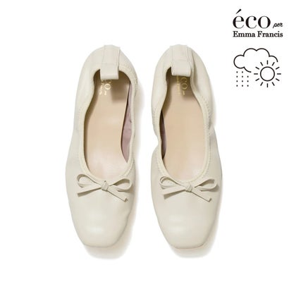 【アップルレザー】【撥水】エマ フランシス Emma Francis フラット バレエシューズ （アイボリー アップルレザー）