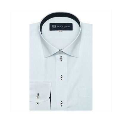 トーキョーシャツ TOKYO SHIRTS 形態安定 ワイドカラー 長袖 ワイシャツ (サックス)