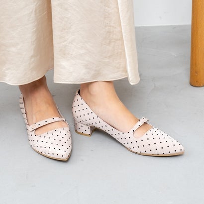 ラウナレア Launa lea ボタンストラップヒールパンプス(0553) （PKベージュZ）