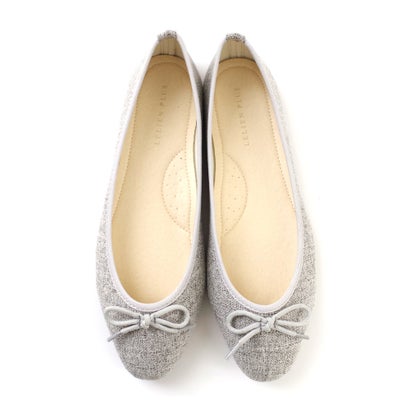 [アミアミ] バレエシューズ セミスクエアトゥ レディース フラット パンプス 歩きやすい 黒 シルバー 靴 バレエコア ぺたんこ FX2030（グレー(ヘンプ)）