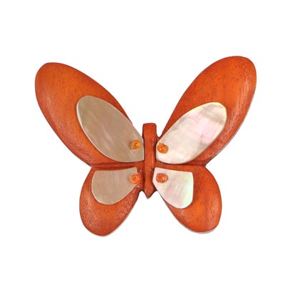 カンカン KANKAN バタフライブローチ (オレンジ)