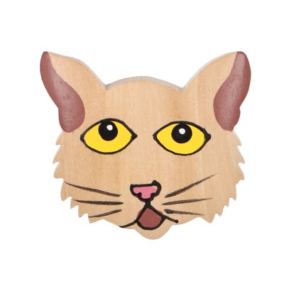 カンカン KANKAN ウッドキャットブローチ (ナチュラル)