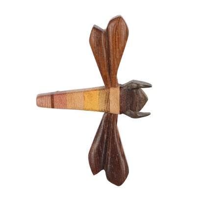 カンカン KANKAN ウッドトンボブローチ (ブラウン)