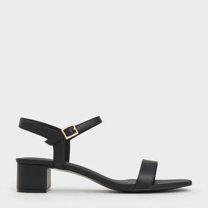 ブロックヒール アンクルストラップサンダル （Black）