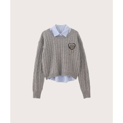 ラポミ プチ LA POMME petit Preppy Style 2 Items Set-Up フ?レッヒ?ースタイル2アイテムセットアッフ? （Gray）