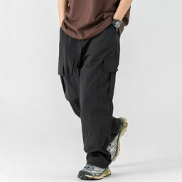 ロディック Rodic イージーパンツ メンズ パンツ シンプル 無地 韓国 ゆったり カジュアルパンツ ワイドパンツ カーゴパンツ （ブラック）