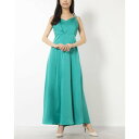リナシメント RINASCIMENTO サテンキャミタックマキシワンピース (Verde Pavone)