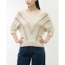 リナシメント RINASCIMENTO Vネックデザイン編みドルマンニットTOPS (var.Bianco Panna)