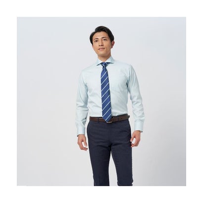 トーキョーシャツ TOKYO SHIRTS 形態安定 ホリゾンタルワイドカラー 綿100% 長袖 ワイシャツ (ライトグリーン)