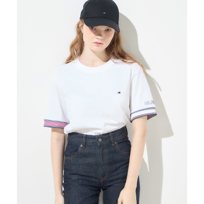 トミー ヒルフィガー TOMMY HILFIGER フラッグカフTシャツ （ホワイト）