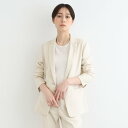 インディヴィ INDIVI 【洗える/UVケア/接触冷感/SETUP可能】麻調テーラードカラージャケット (グレージュ(050))