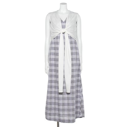 リムアーク RIM.ARK ダブルクロスマキシドレス （柄グレー）