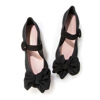 プリティ・バレリーナ バレエシューズ プリティ・バレリーナ Pretty Ballerinas ELLA nana maryjane detachable ciffon（エラ ナナ メリージェーン デタッチャブル シフォン ）ポインテッドシューズ （NEGRO-NEGRO）