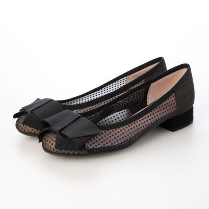 プリティ・バレリーナ バレエシューズ プリティ・バレリーナ Pretty Ballerinas GRETSCHEN pictor big grosgrain bow（グレッチェン ピクトル ビッグ グログランボー）ヒール付きバレエシューズ （NEGRO）