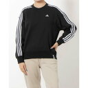 アディダス adidas レディース スウェットトレーナー W ESS+ 3ST クルースウェット JF1411 (ブラック)