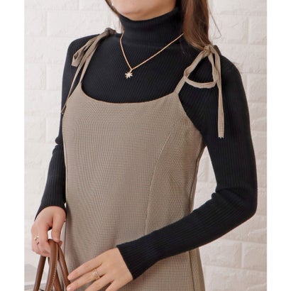 レースレディース Lace Ladies シンプルタートルネックカラーニットプルオーバー （ブラック）