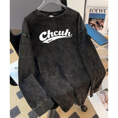 リネーム Rename ビッグシルエット ジャンキープリント ピグメント ロンT ロングスリーブTシャツ 古着..