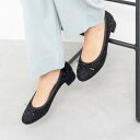 ラウナレアバレエ Launa lea ballet レースラウンドトゥヒールバレエシューズ(B5602A) (ブラックZ)