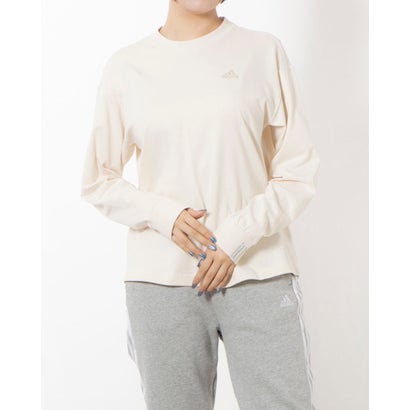 アディダス adidas レディース 長袖Tシャツ W ESS+ SL LS Tシャツ JF1425 （ワンダーホワイト）
