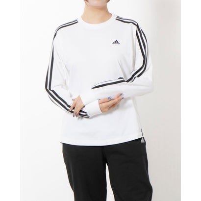 ◇身長169cm B80 W62 H88/モデル着用サイズMアディダス adidas レディース 長袖Tシャツ W ESS+ 3ST LS Tシャツアディダスがおすすめするトレーニングウェア。ショルダーからスリーブにかけてデザインされたスリ...