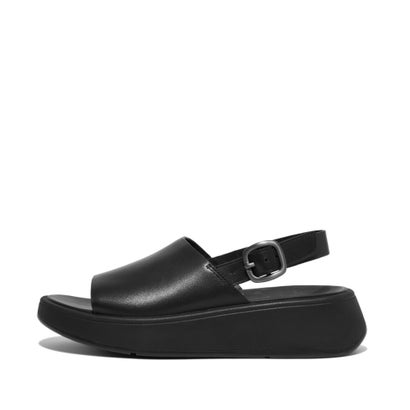 フィットフロップ fitflop F-MODE LEATHER FLATFORM BACK-STRAP SANDALS （All Black）