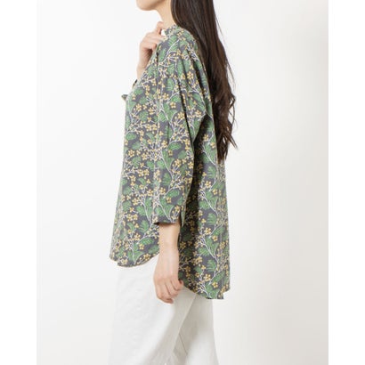 カンカン KANKAN ミモザプリントコットンチュニック （チャコール）