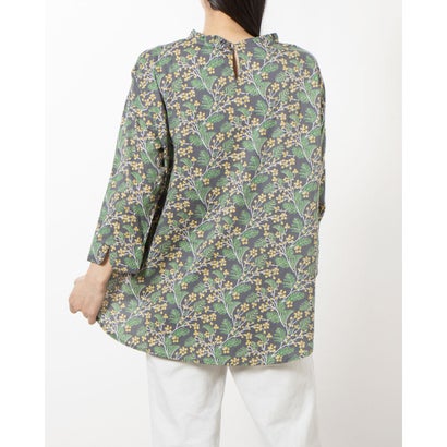 カンカン KANKAN ミモザプリントコットンチュニック （チャコール）