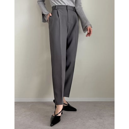 リエディ Re:EDIT [mau×Re:EDIT][mauコラボ][低身長/高身長/大きいサイズ有]カットツイルテーパードパンツ （チャコールグレー）