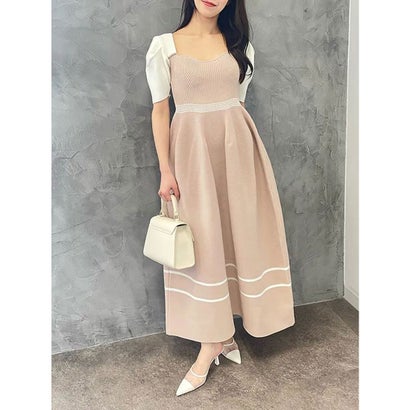 エイミーイストワール EIMY ISTOIRE シームレススイッチフレアワンピース (PINK)