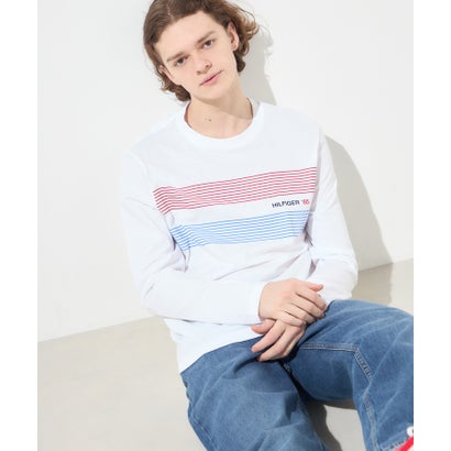 トミー ヒルフィガー TOMMY HILFIGER チェストヒルフィガー85ロングスリーブTシャツ （ホワイト）