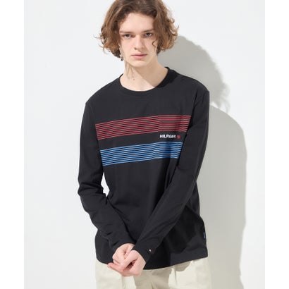 トミー ヒルフィガー TOMMY HILFIGER チェストヒルフィガー85ロングスリーブTシャツ （ブラック）