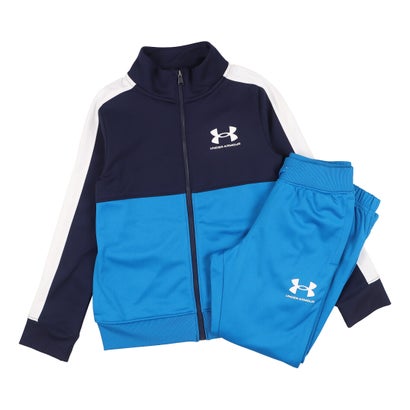 アンダーアーマー UNDER ARMOUR ジュニア ジャージ上下セット UAカラーブロック ニット トラックスーツ 1373978 （Photon Blue / Midnight Navy）