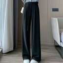 アミュレット Amulet リラクシースウェットパンツ レディース 10代 20代 30代 韓国ファッション カジュアル 春 秋 冬 可愛い おしゃれ シンプル ズボン 黒 (ブラック)
