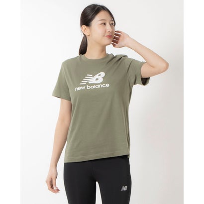 ニューバランス New Balance レディース 半袖Tシャツ ショートスリーブTシャツ_Sport Essentials Stacked Logo WT41502 （グリーン）