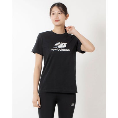 ニューバランス New Balance レディース 半袖Tシャツ ショートスリーブTシャツ_Sport Essentials Stacked Logo WT41502 （ブラック）