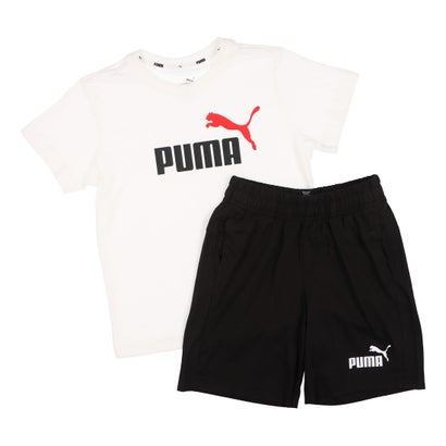 プーマ PUMA ジュニア Tシャツハーフパンツセット Tシャツ ショーツ セット_ 849616 （プーマ ホワイト/For All Time レッド）