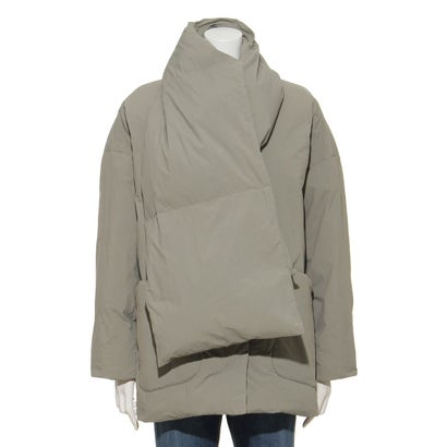 ザ ショップ ティーケー (ウィメン) THE SHOP TK(Women) マフラー付中綿ノーカラーブルゾン （ホワイト）