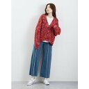 ザ ショップ ティーケー (ウィメン) THE SHOP TK(Women) ミックスカラーニットカーディガン (オレンジ)