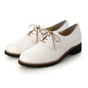 ハスキー husky Co.Ltd. 【本革】3.5cmヒールアーモンドトゥダービーシューズ (WHITE)