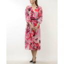 リナシメント RINASCIMENTO チェーンベルト付フラワー柄シフォンワンピース (var.Bouganville)