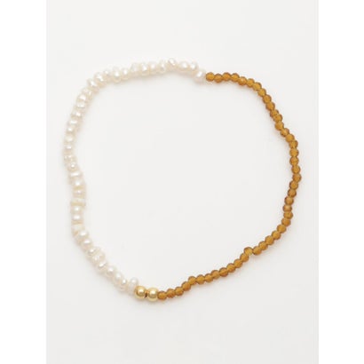 スリーフォータイム Three Four Time ビーズゴムブレスレット (ブラウン)