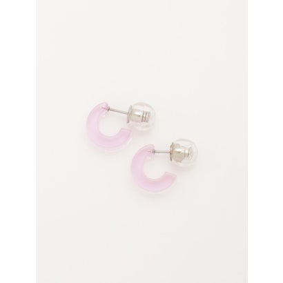 スリーフォータイム Three Four Time クリアカラーミニフープピアス （パープル）