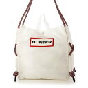 ハンター HUNTER トラベル リップストップ リサイクル ナイロン トート バッグ (ホワイト/レッド ボックス ロゴ)